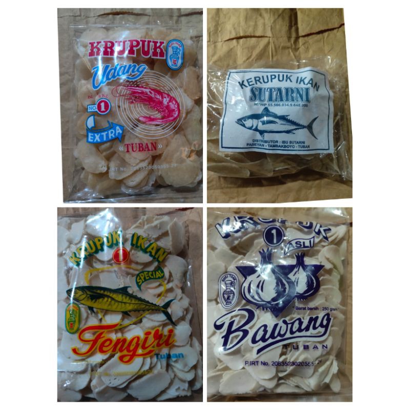 

KRUPUK KHAS TUBAN/TENGIRI/IKAN/UDANG/BAWANG