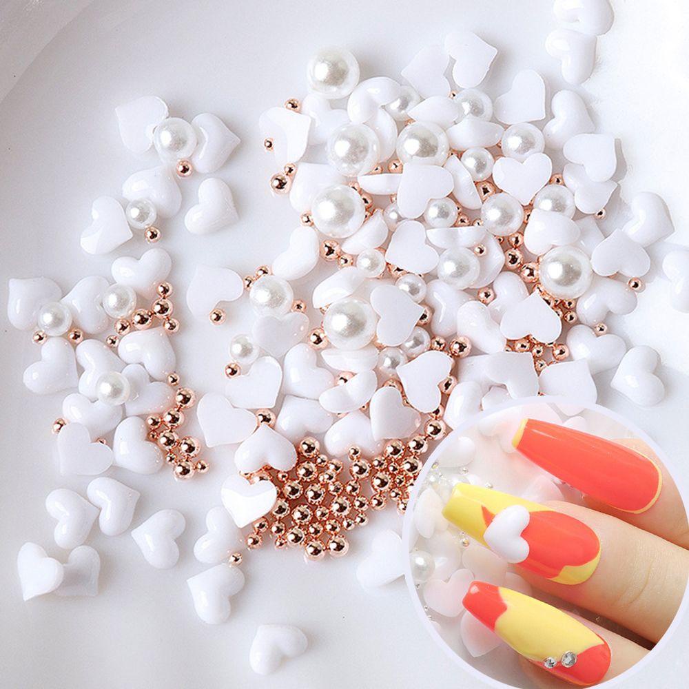 Mxbeauty Love Nail Art Perhiasan Gaya Jepang Love Fashion Bola Baja DIY Hiasan Kuku