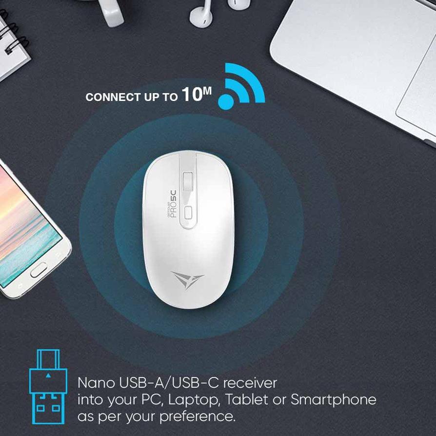 DC08 ✇ Mouse Wireless Alcatroz AirMouse Pro 5C Silent Click Wireless Mouse | 2.4G Wireless | Type C