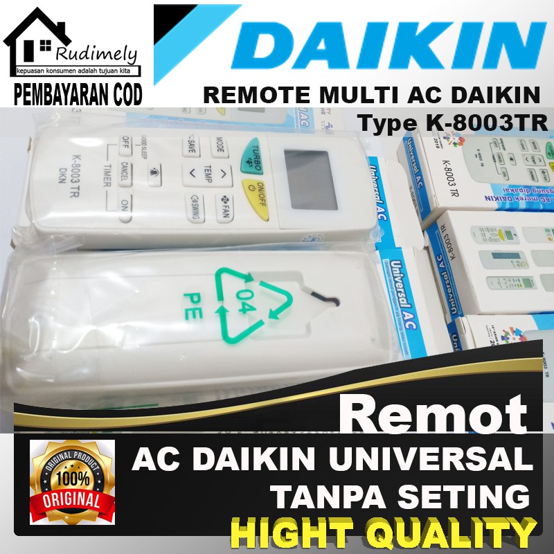 Remote Ac D4IKIN  TANPA SETTINGTYPE  k-8003tr-GROSIR-ECER