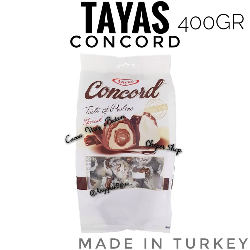Coklat Tayas Concord Praline Chocolate 400gram / Cokelat Tayas Concord 400gr