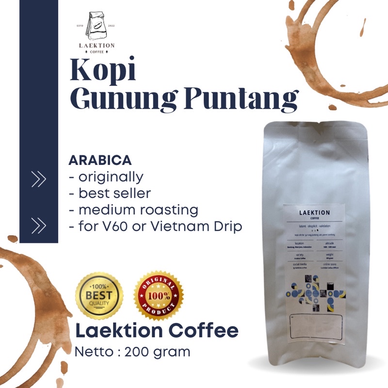 

Kopi Gunung Puntang 200 gram - Roasting Medium