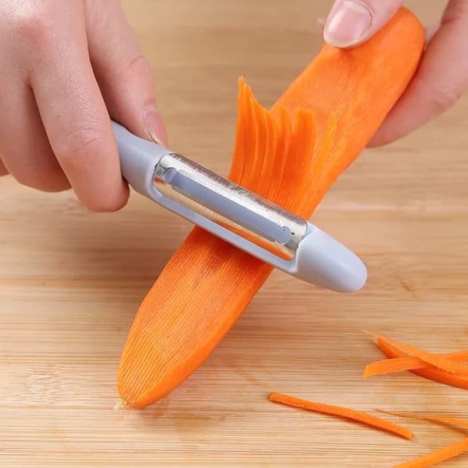 Pisau Pengupas Buah Dan Sayuran Multifungsi Knife Peeler 3 IN 1 Anti Karat