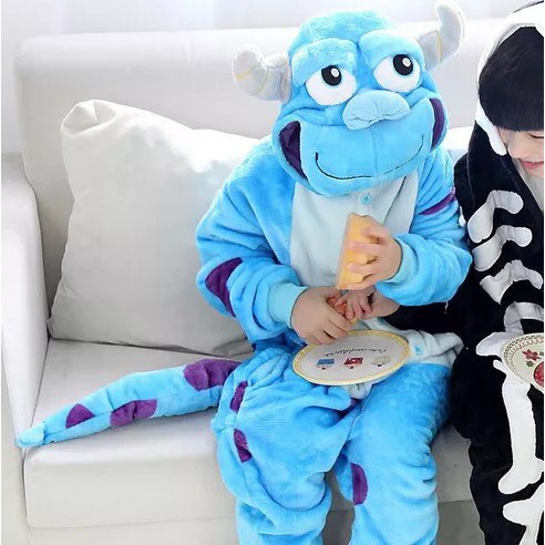 KOSTUM ONESIE SULLEY SULLIVAN MIKE ANAK PIYAMA COSPLAY PESTA MONSTER UNIVERSITY