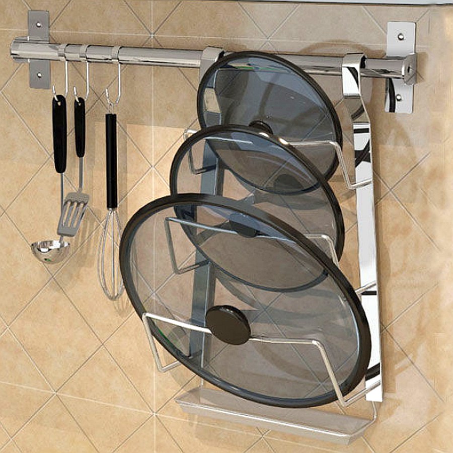 Rak Tutup Panci Gantungan Panci Rak Dapur Stainless Steel