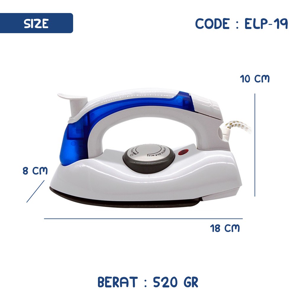 Setrika Uap Lipat Portable Hetian / Soarin 2in1 Travel Iron Steamer - ELP-19