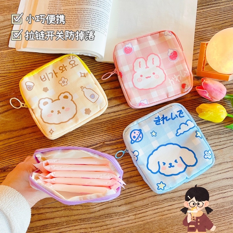 DOMPET MINI / TEMPAT SOFTEX MINI TRAVEL / DOMPET PEMBALUT POUCH WANITA / DOMPET KECIL JAPAN