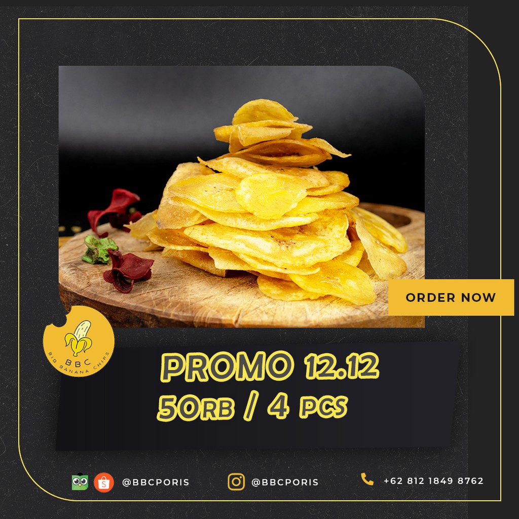 

PROMO BELI 4 HANYA 50RIBU, KERIPIK PISANG BBC PORIS