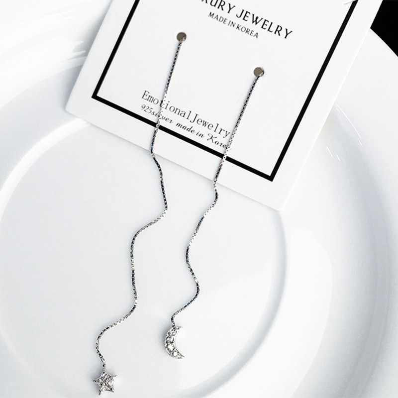 925 anting perak sterling anting-anting wanita dengan perhiasan fashion berlian-R