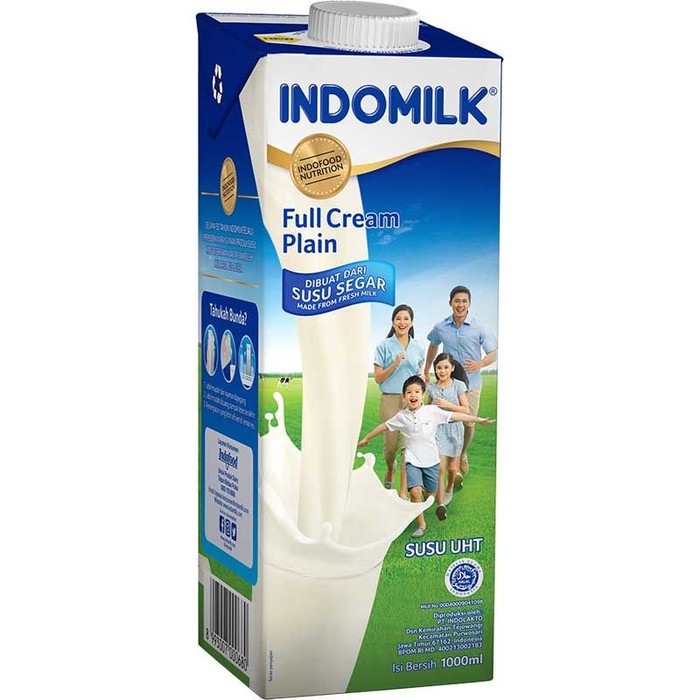 INDOMILK Susu UHT Full Cream Plain 1liter