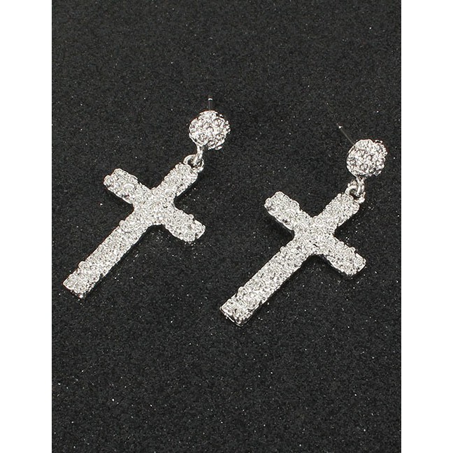 LRC Anting Tusuk Fashion Alloy Alloy Geometric Cross Earrings K97075