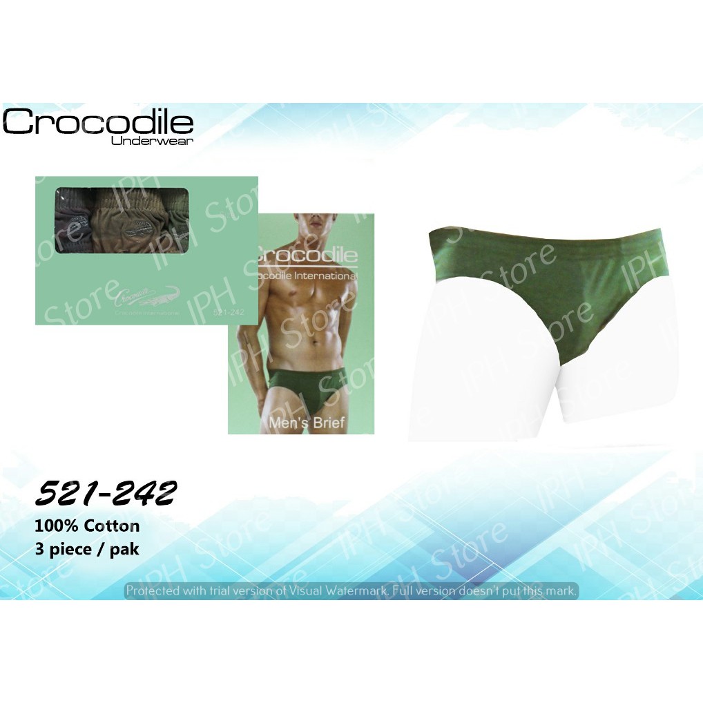 Celana Dalam / Underwear Pria Crocodile 521-242 (1 Box isi 3pcs, Ukuran S-XL, 100% Cotton)