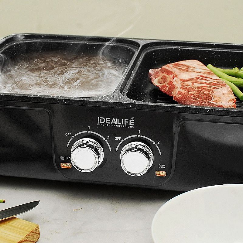 Idealife Pemanggang BBQ - Electric Grill Shabu - Alat Panggang Listrik - Panggangan Elektrik IL-116D