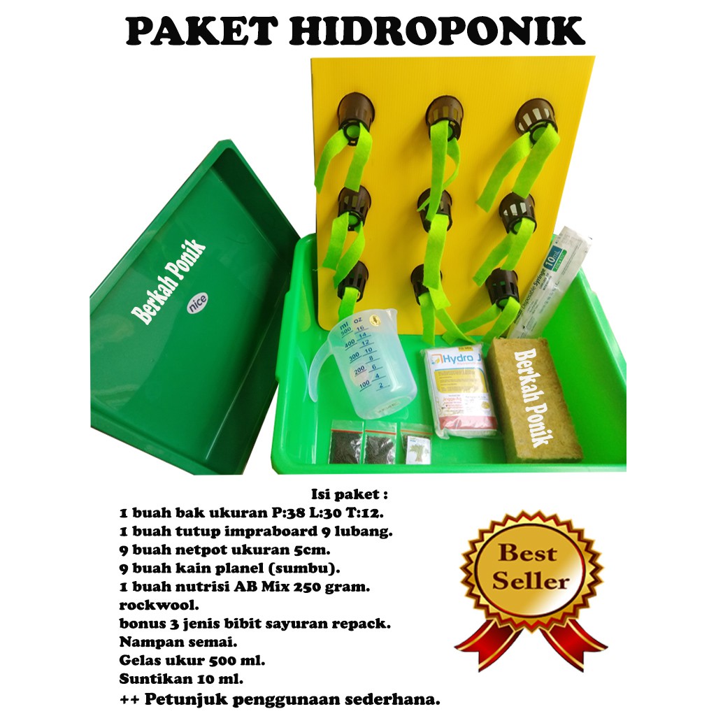 Paket Hidroponik Pemula / Paket Hidroponik Wick System / Paket Hidroponik Lengkap