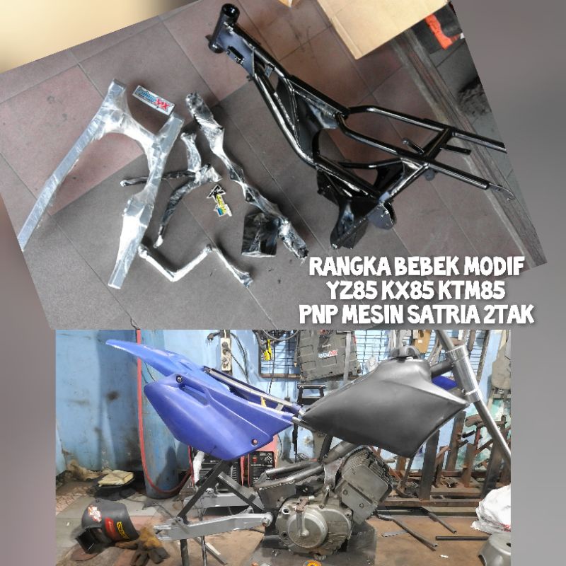 rangka bebek modif satria 2tak bodyset yz85 kx85 ktm85 frame satria sasis satria