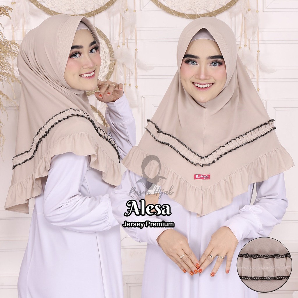 Jilbab Intan Alesa Hijab Instan Jersey Premium Kerudung Bergo Pasar Hija'b