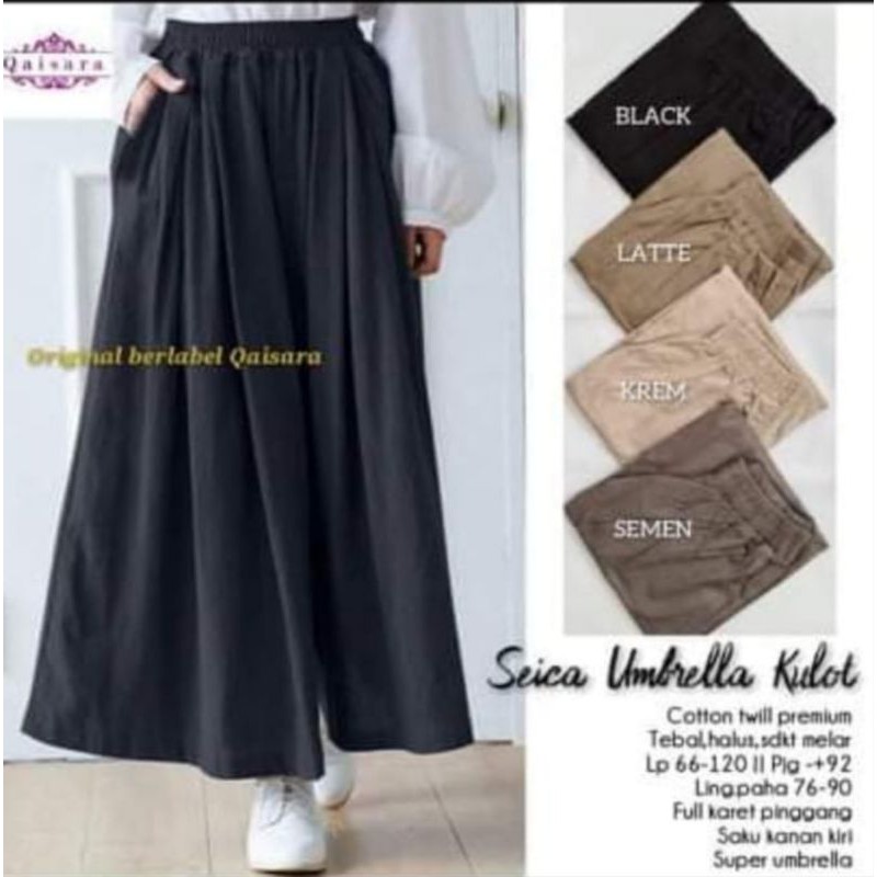 seica umbrella kulot katun twill premium full karet pinggang super mayung