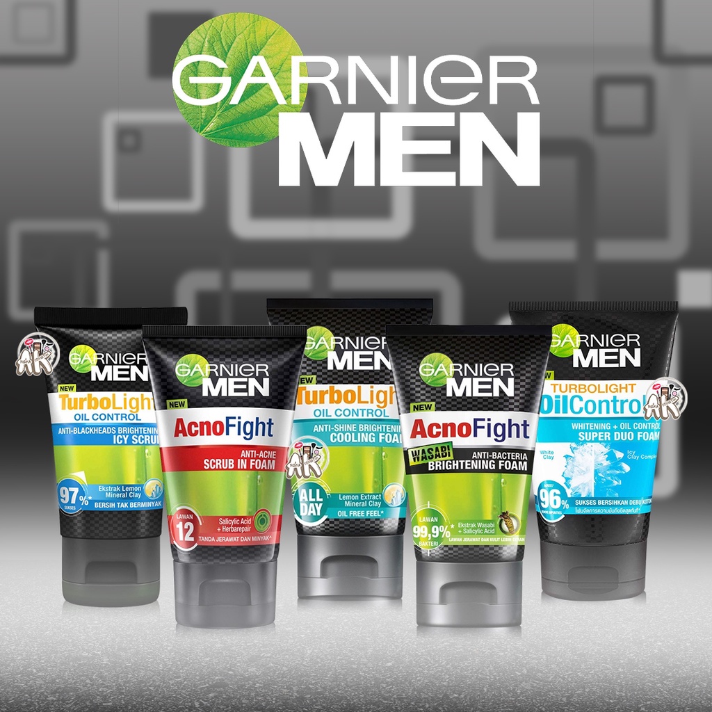 GARNIER MEN TURBOLIGHT OIL / ACNO FIGHT SCURB IN FOAM / ACNO FIGHT WASABI FOAM / TURBO LIGHT OIL ICY / OIL CONTROL BRIGHTENING COOLING MEN