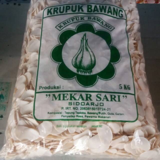 

Kerupuk bawang mekar sari /1kg sampai 5 kg