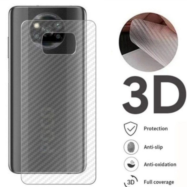 Skin Carbon POCO X3 PRO Garskin Transparant Protector Back Handphone Poco X3 Pro