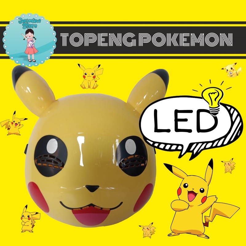 Topeng Pokemon Led/Topeng Pikachu Nyala/Topeng Nyala/Free Bonus