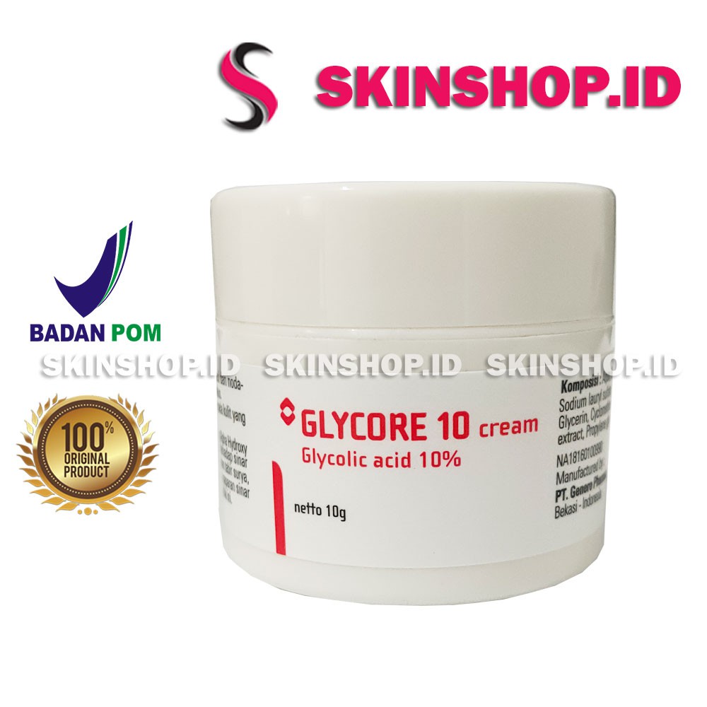 GLYCORE 10 CREAM Glycolic Acid 10% 10g Original / Krim Penghilang Bekas Jerawat