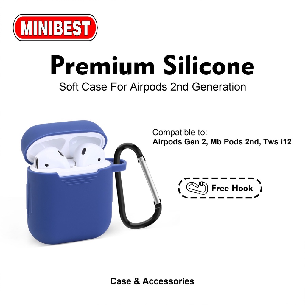 [MB] Case / Casing MB_Pods 2nd Generation (Premium Silicone Softcase + Free Hook) by Minibest Indonesia