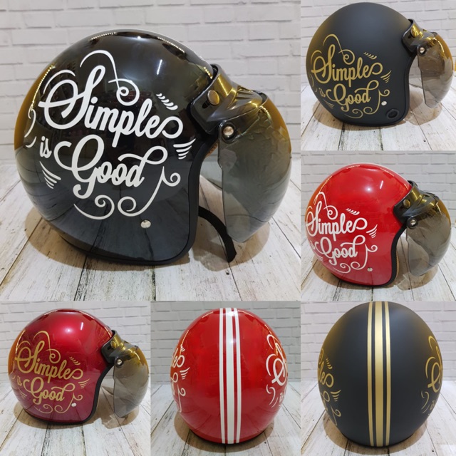  HELM  RETRO BOGO SIMPLE IS GOOD DEWASA  SNI MURAH  Shopee 