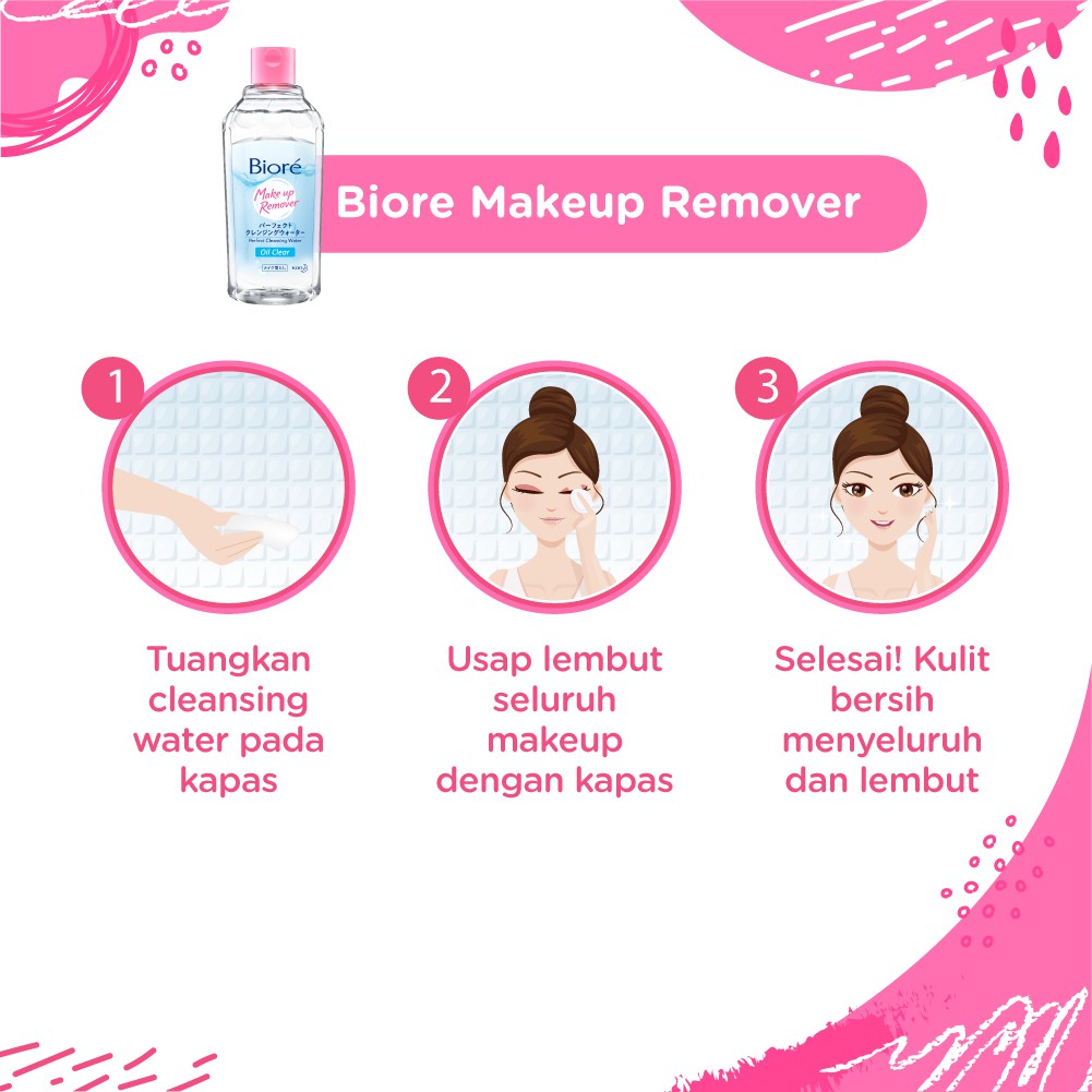 Biore Make Up Remover Micellar Water Untuk Kulit Berminyak Oil Clear Non Comedogenic 90 ml