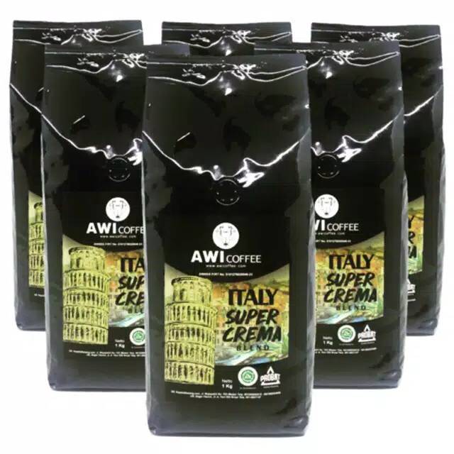 

ITALY SUPER CREMA 1 Kg BIJI | Roasted coffee Bean | ARABICA ROBUSTA