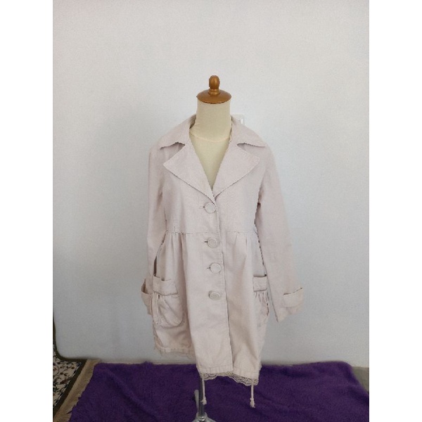 Nude Cotton Dress Coat by Cinema Club