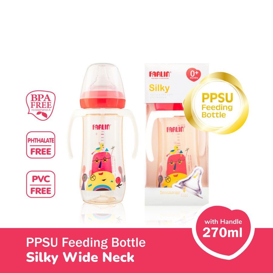 FARLIN Silky PPSU Little Artist Feeding Bottle with Handle - 270 ml