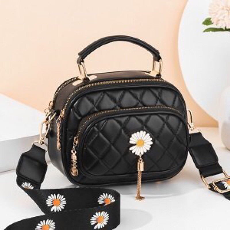 SG1237 syafnigalery sling bag impor motif bunga matahari mini 7445