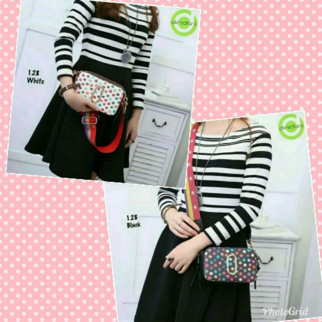 Polkadot Sling Bag Tas Fashion Selempang Cewek Bagus Murah Lokal Bandung