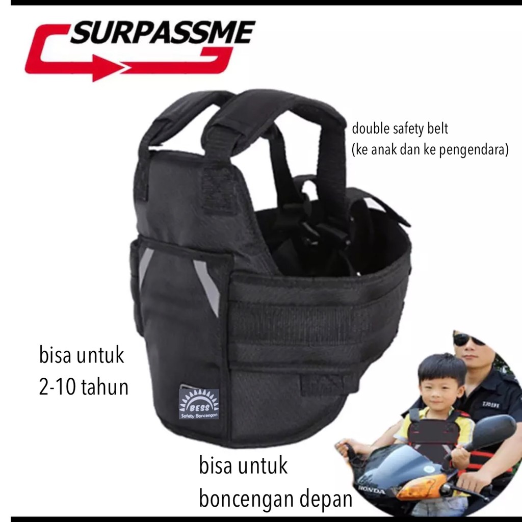 SABUK BONCENGAN ANAK BISA DEPAN DAN BELAKANG / SABUK BONCENG POLOS STRIP SAFETY RIDING