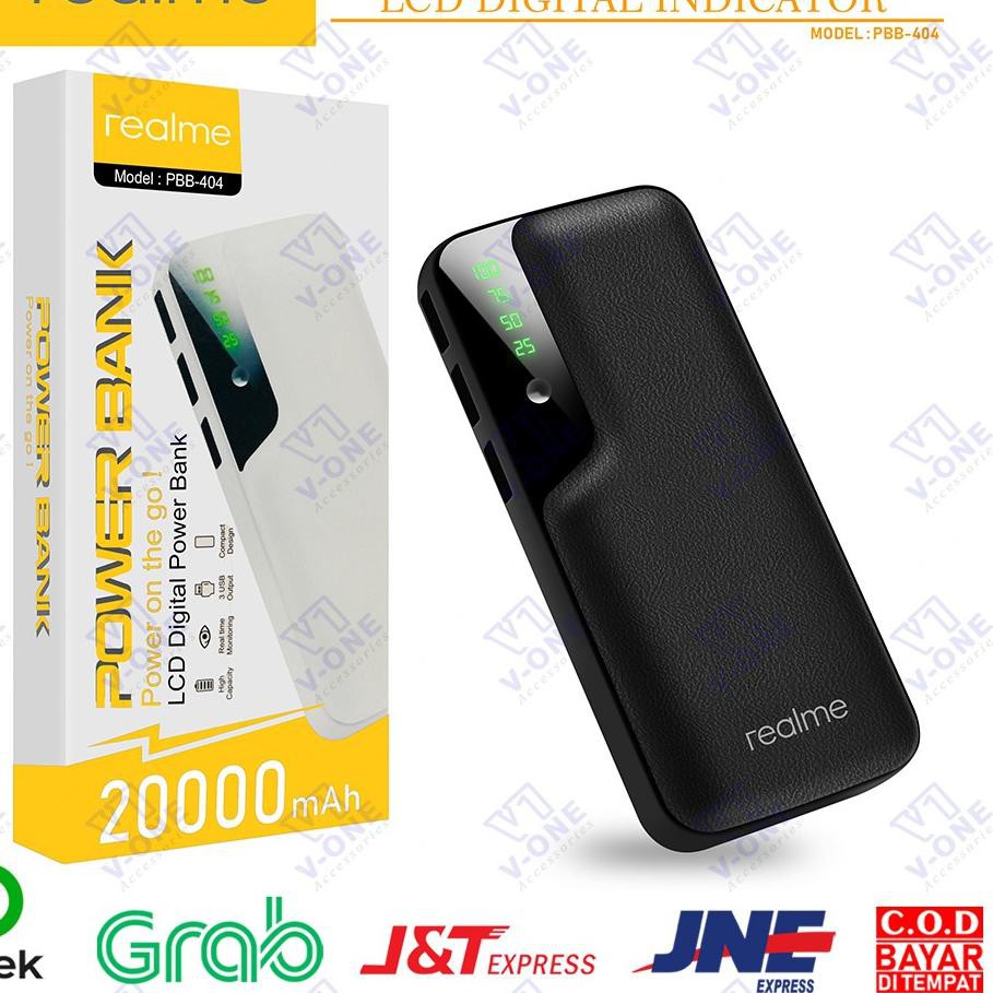Terlaris PB POWERBANK POWER BANK REALME MURAH KAPASITAS 20000 mAh PBB 404
