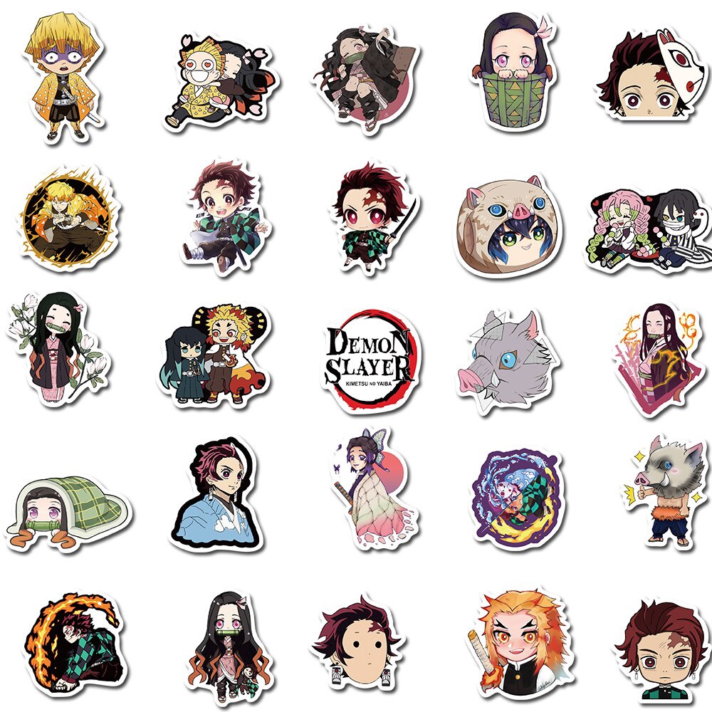 A set of 50 anime demon killer DIY guitar suitcase decal sticker gifts for children fans