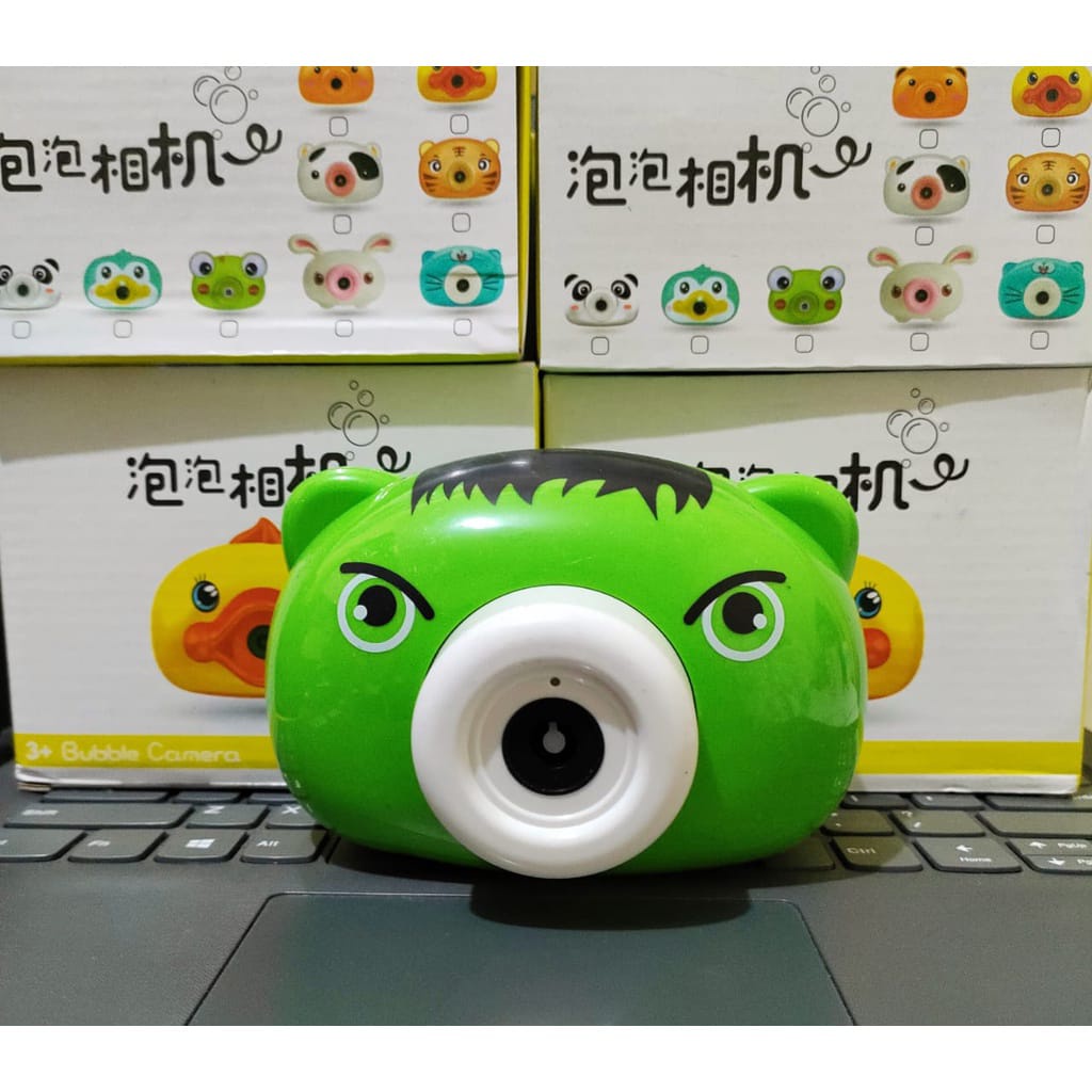 MAINAN ANAK BUBBLE CAMERA KAMERA GELEMBUNG SABUN KARAKTER SPIDERMAN HELLO KITTY DORAEMON TIGER-Hulk Kamera