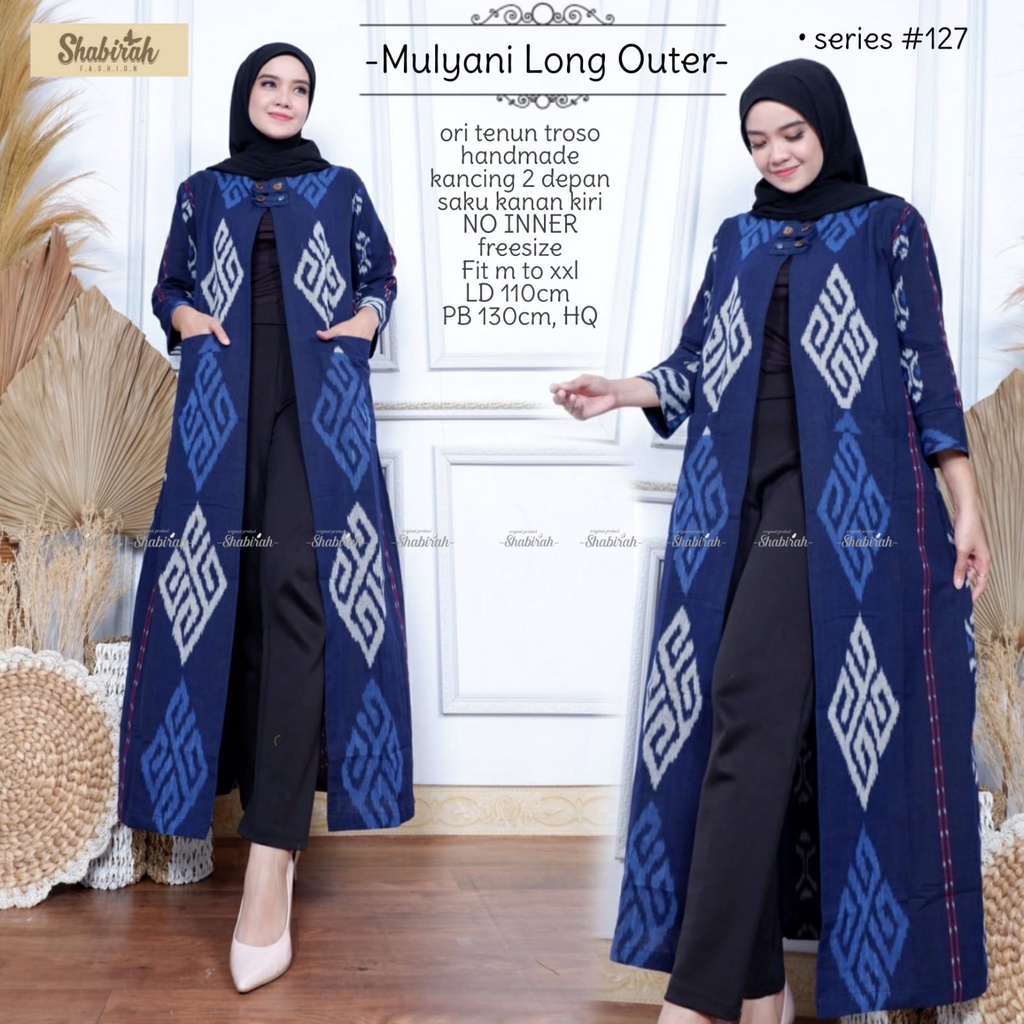 Long Outer Batik Tenun Wanita by Butik Batik Solo Bahan Batik Tenun kode LONG OUTER TENUN MULYANI