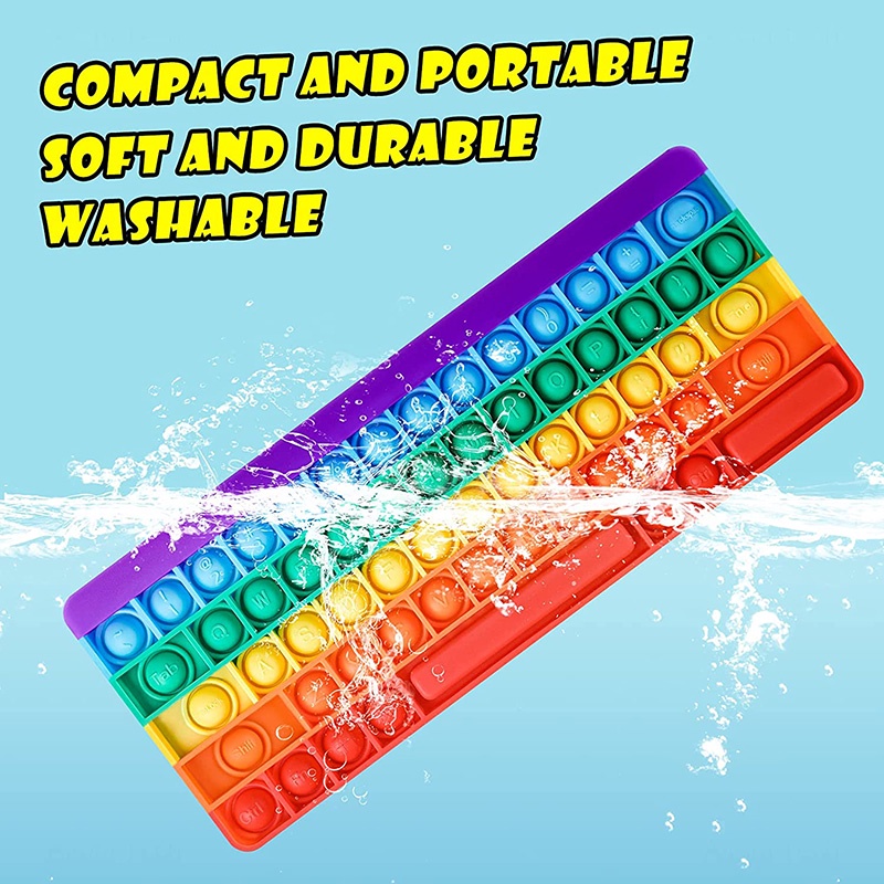 Pop Fidget Toys Antistress Push Bubble Squishy Silicone Calculator Keyboard 26 Letter Simple Dimple Children Kids