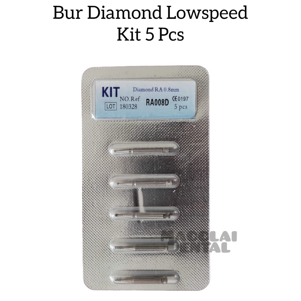 DENTAL BUR CARBIDE GIGI LOWSPEED / LOW SPEED KIT ISI 5 PCS TERLARIS