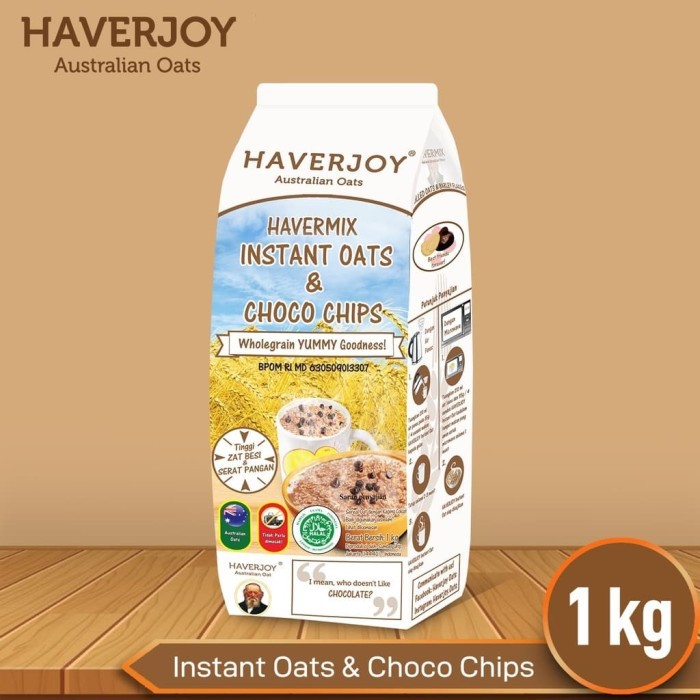 

Haverjoy havermix Instan Oats & Choco Chips - 1kg (putih 1kg )