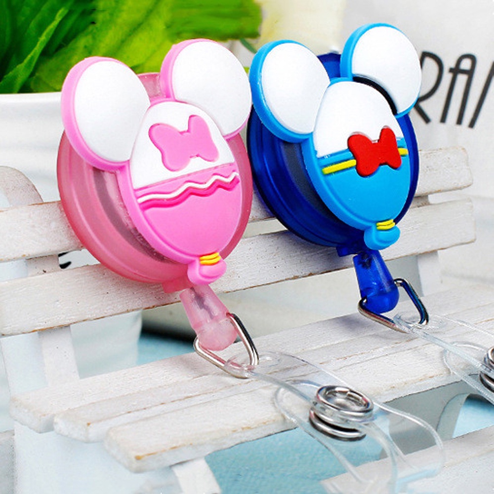 QUINTON Office Supplies Retractable Badge Reel Silicone Badge Holder ID Card Clips Name Tag Cute Students Nurse Doctor Cartoon Card Holder Name Card Holder