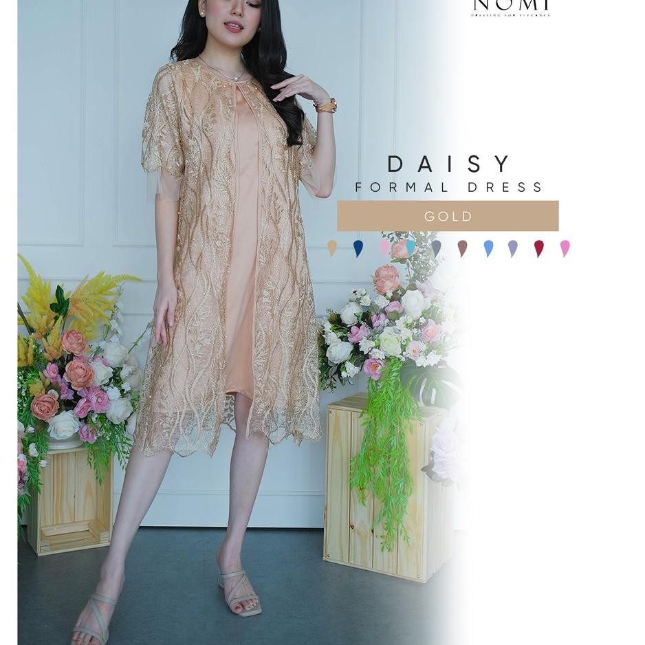 DAISY  DRESS FORMAL FULL BRUKAT BODYCON SEPAN PUM IMPORT/DRESS PESTA JUMBO BIG SIZE/ GAUN E50C