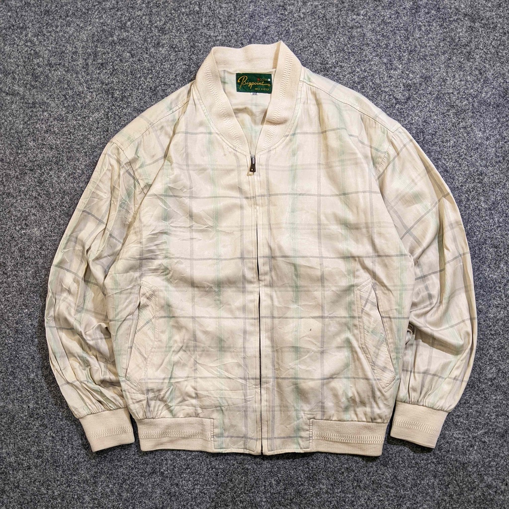 Bigpoint Vintage VTG  - Jaket Harrington Tartan Pria Casual Work Jaket Second Bekas Original - JX725