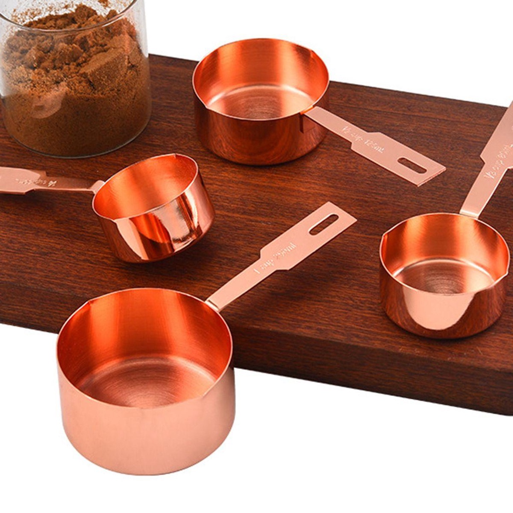 [Elegan] Sendok Takar Set Teh Masak Dapur Stainless Steel Rose Gold Sugar Scoop