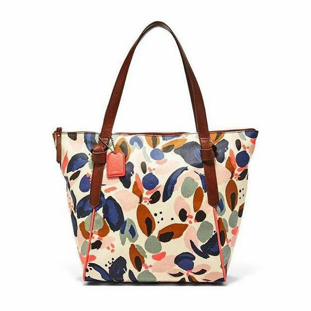 TERLARIS Tas Fossil Original. Fossil Mia Shopper Floral Print PVC NWT | Tote Bag