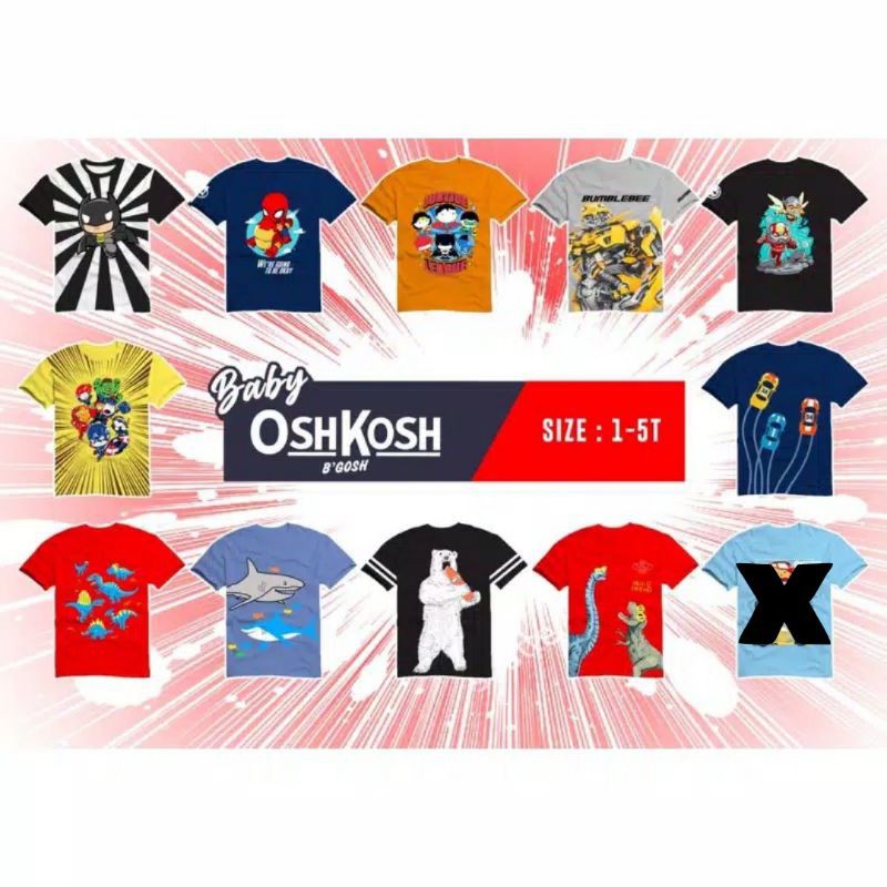 Oshkosh Baby Bgosh Kaos Anak Lengan Pendek Motif