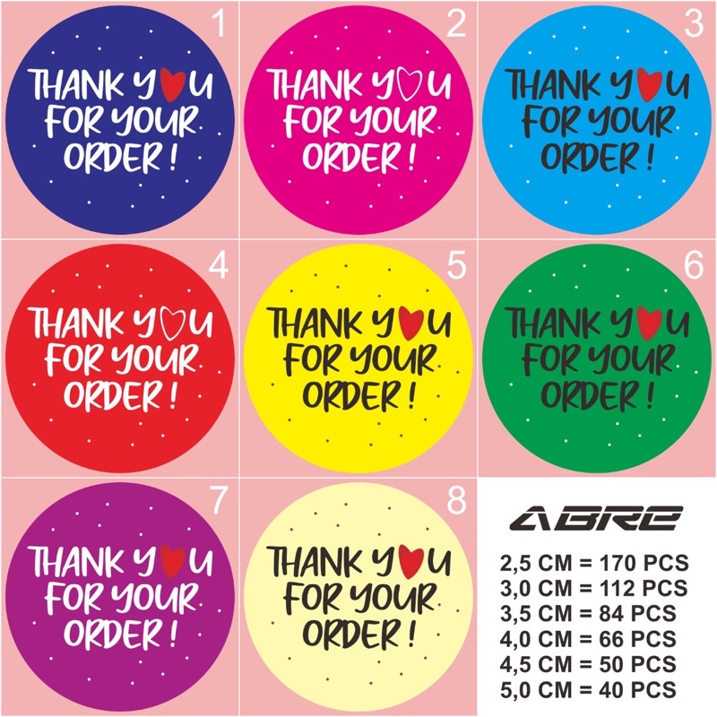 

Stiker thankyou terimakasih 170 pcs