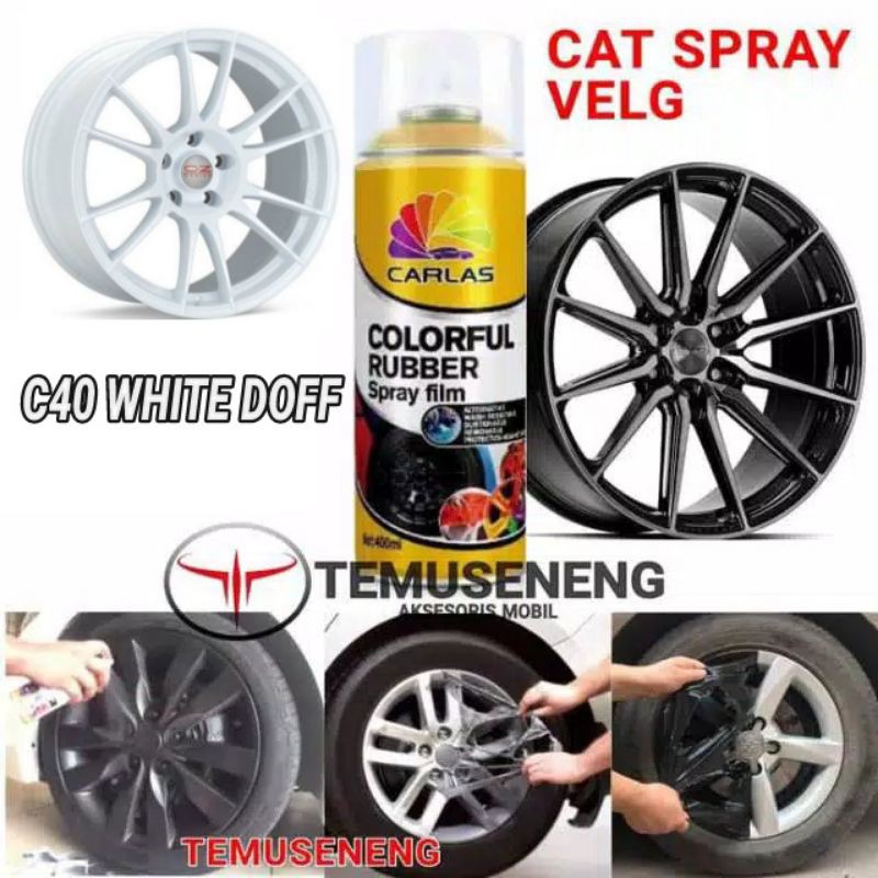 [Khusus Pulau Jawa] Carlas Rubber Paint Spray Karet Cat Velg Mobil Motor Sepeda Body Dll Bisa Dikelupas Pelindung Velg